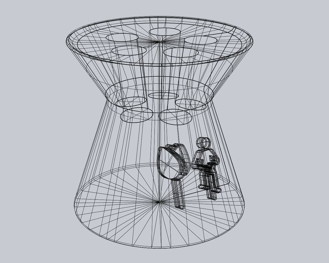CAD design of a bespoke display vase by Form Fabrica